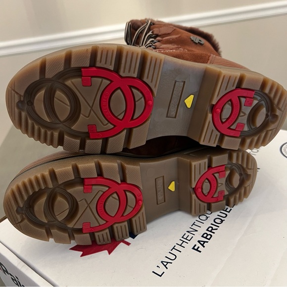 Pajar Valerie S Brown Leather Shearling Ice Gripper Waterproof Mid-Calf Boot 5.5 - Picture 10 of 15